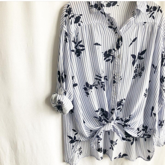 Maurice stripe and floral long sleeve button up - Picture 4 of 5